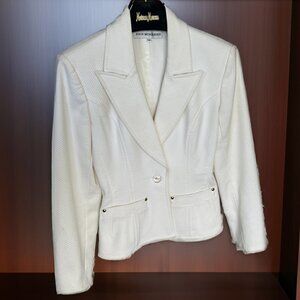 John Murrough Ivory Jacket in Women's Size Medium Fully Lined Gently Worn
